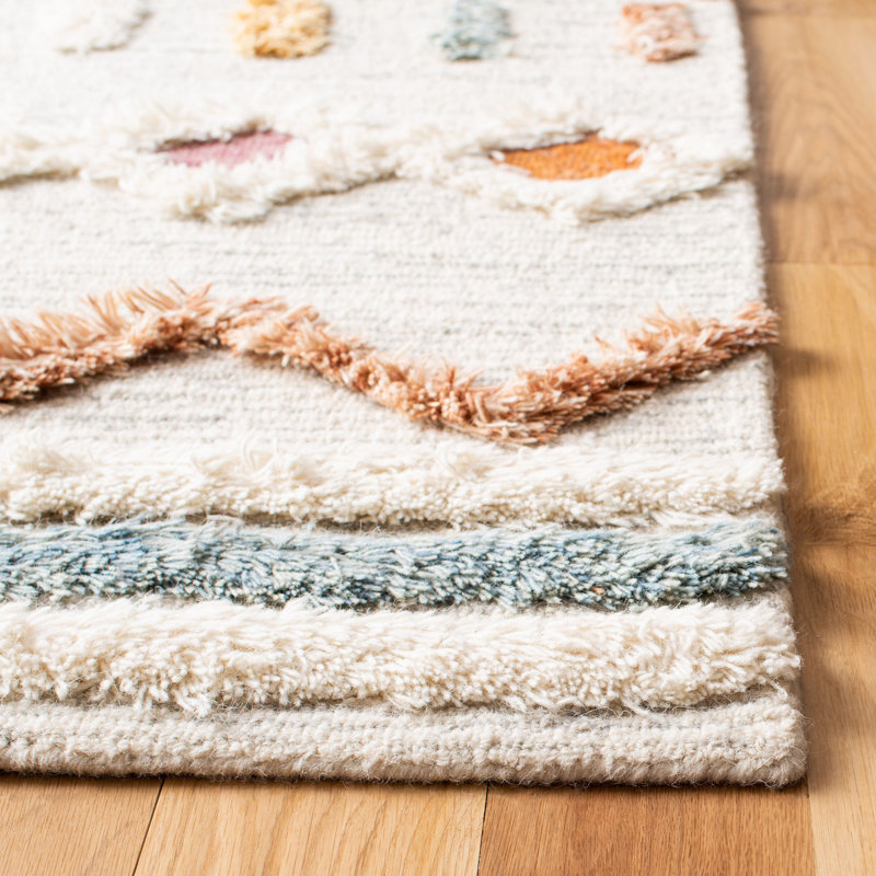 Kara Hand-Tufted Wool Ivory Rug, Rectangle 4' x 6'
