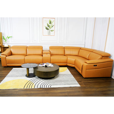 Canapé inclinable électrique avec console de rangement et ports USB, canapé modulaire inclinable avec appui-tête réglable et inclinaison électrique