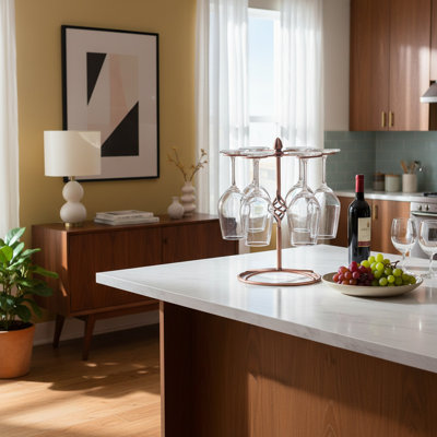 Tabletop Wine Glass Rack Brown