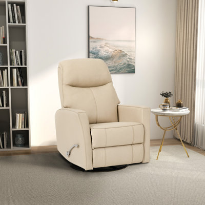 Fauteuil inclinable et pivotant en cuir Harlow