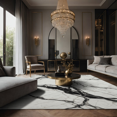 Tapis gris soyeux et moelleux