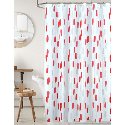 Brush Stroke Peva Waterproof Shower Curtain