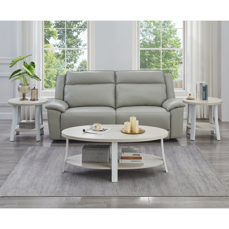 Tadrian Anze 3 Piece Coffee Table Set, White