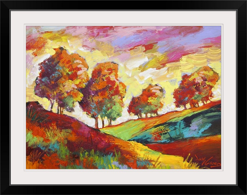 «Candy Land» par Aniesa, reproduction d'art, H 30 po x l 38 po x P 1 po, Cadre noir