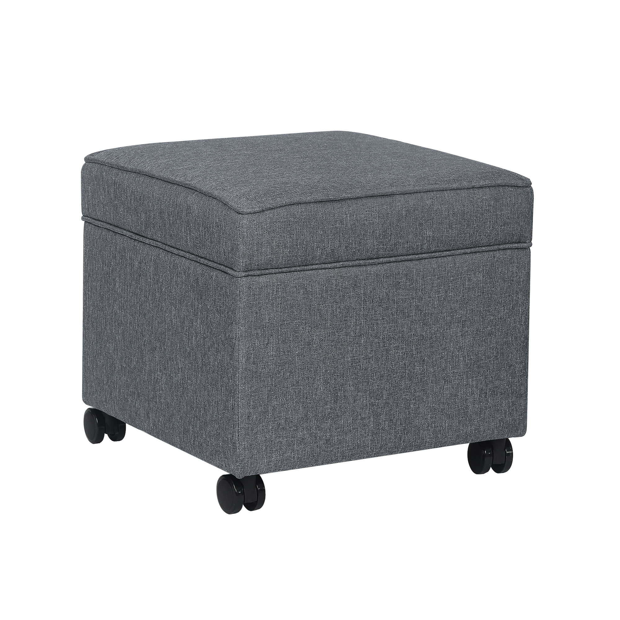 Ebern Designs Felixstowe Storage Ottoman Script Fabric With Casters ...