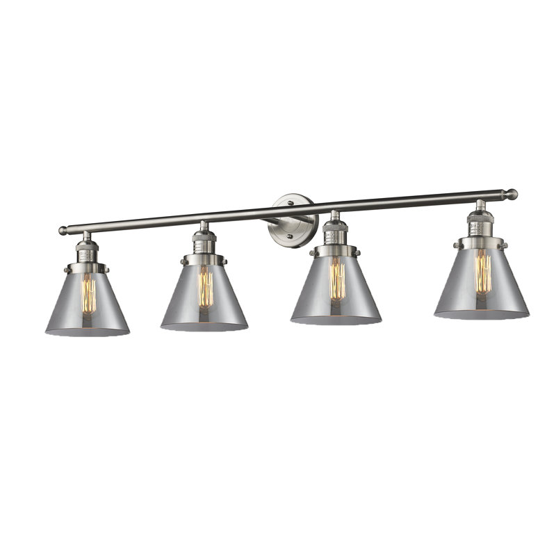 4 - Light Dimmable Vanity Light, Brushed Satin Nickel, Seedy