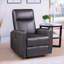 Fauteuil carré inclinable électrique en cuir fleur brun
