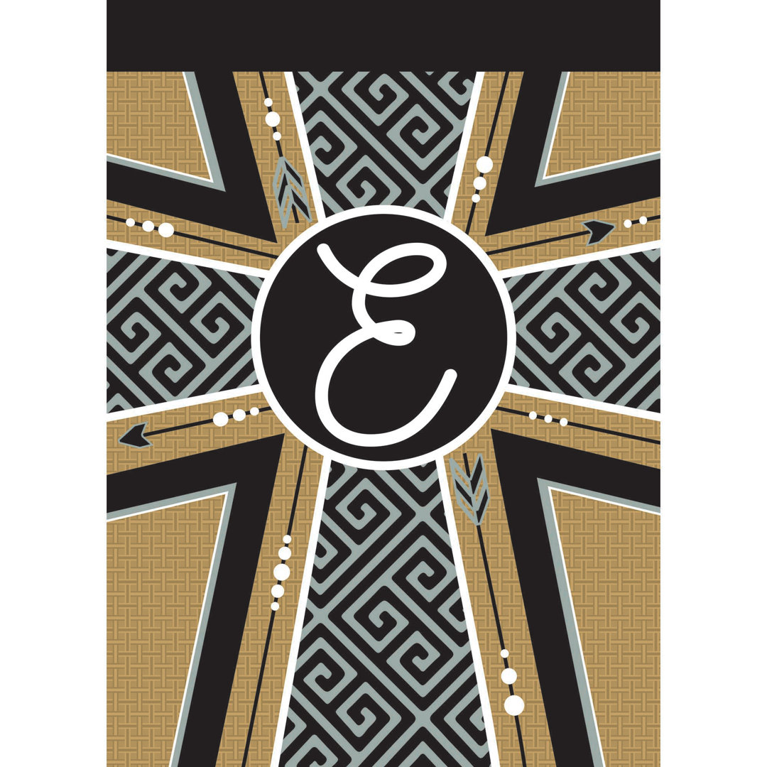 Monogram Cross Burlap 2-Sided Polyester 18 x 13 in. Garden Flag East Urban Home Monogram 