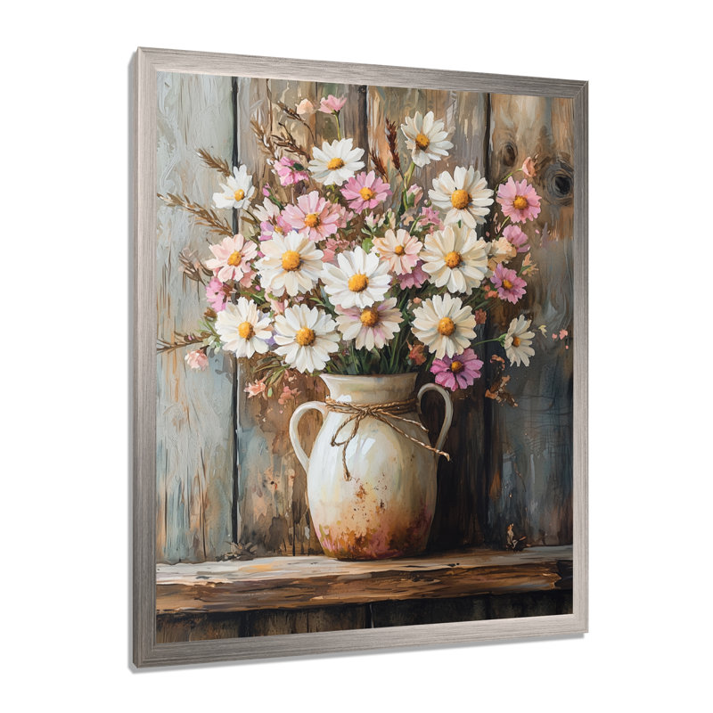 Alexander - décoration murale florale, 32" H x 16" W, Silver, Reproduction encadrée d'une seule photo