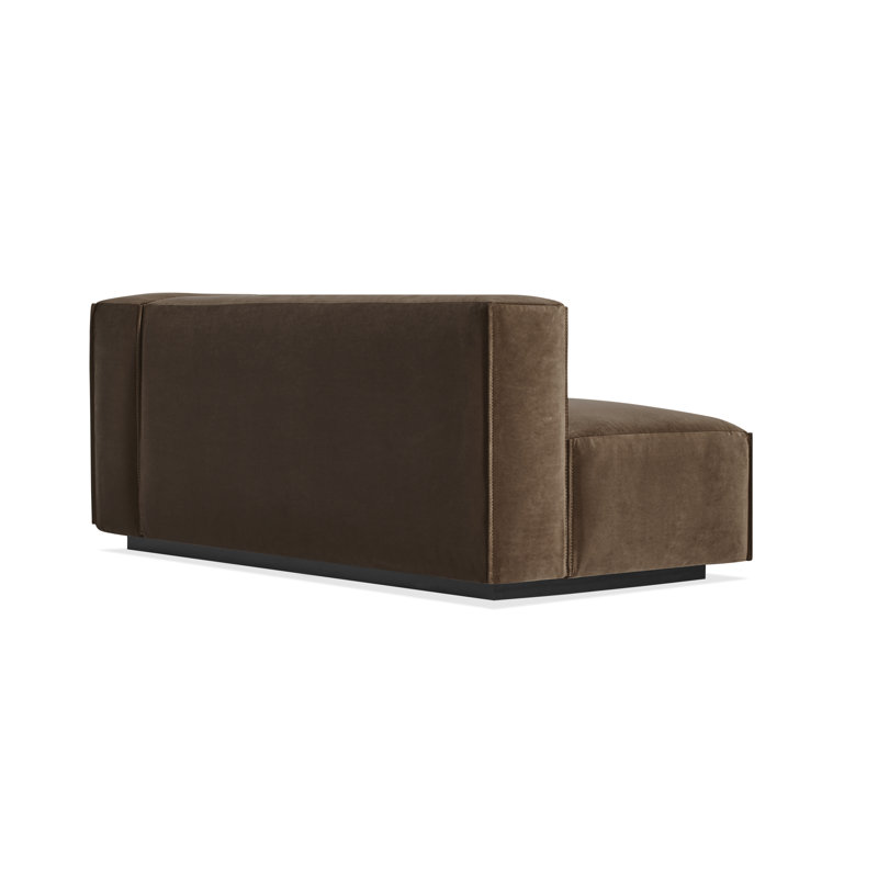 Cleon Chaise Lounge, Coffee Velvet, Right Hand Facing