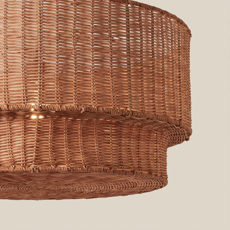 Cocktail Two-Tier Wicker Pendant