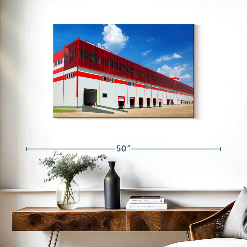 Modern Warehouse Structure, 24" H x 36" W