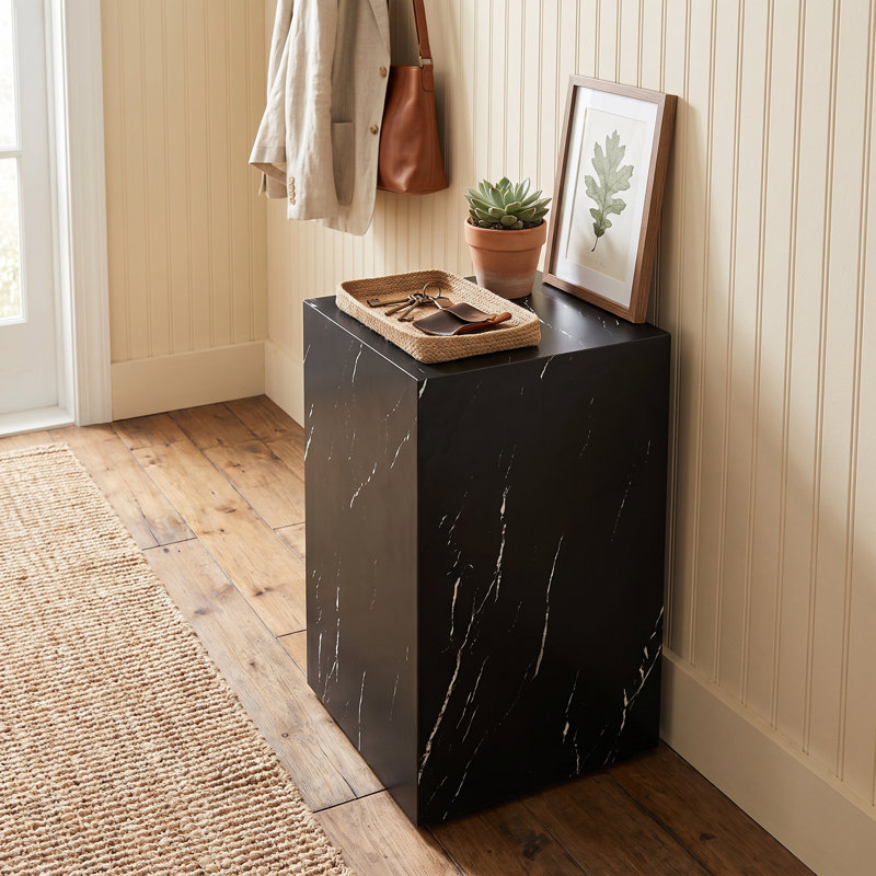 Table de bout compacte 20 po, Noir, H 19,69 po x l 11,81 po x P 11,81 po