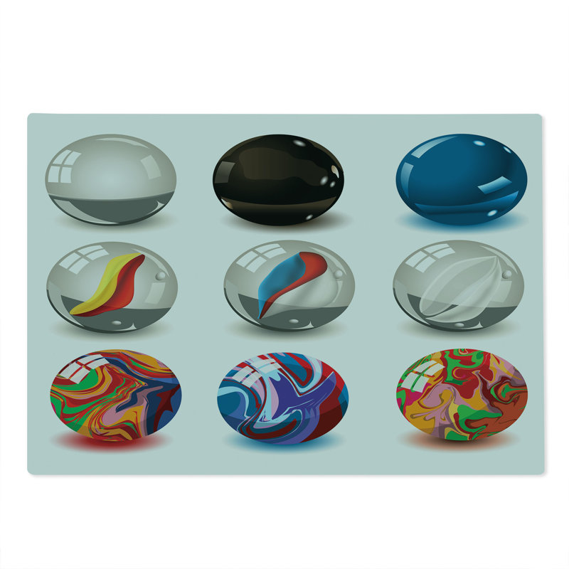 Ambesonne Pearls Cutting Board Large Size Marbles Bubble Art Multi