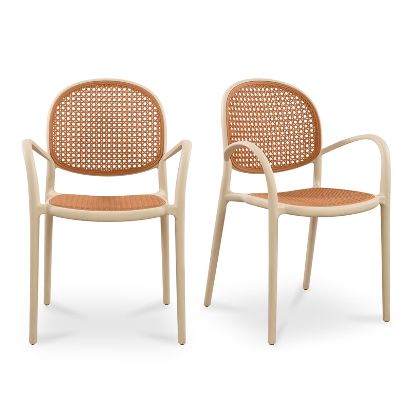 Soren Outdoor Dining Chair Black-Set Of Two, White