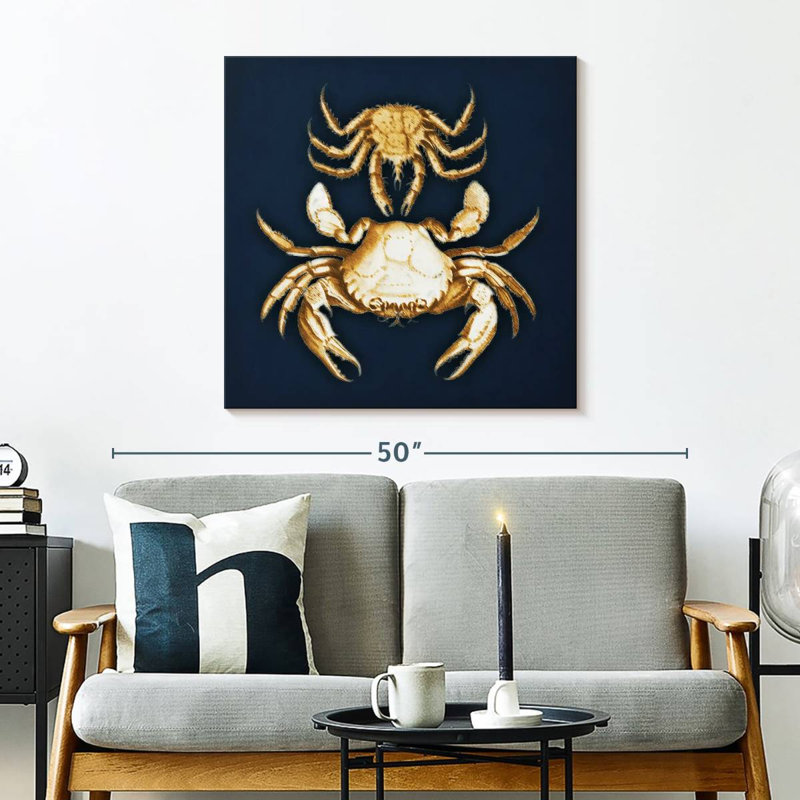 Brampt Crabs Navy, 30" H x 30" W
