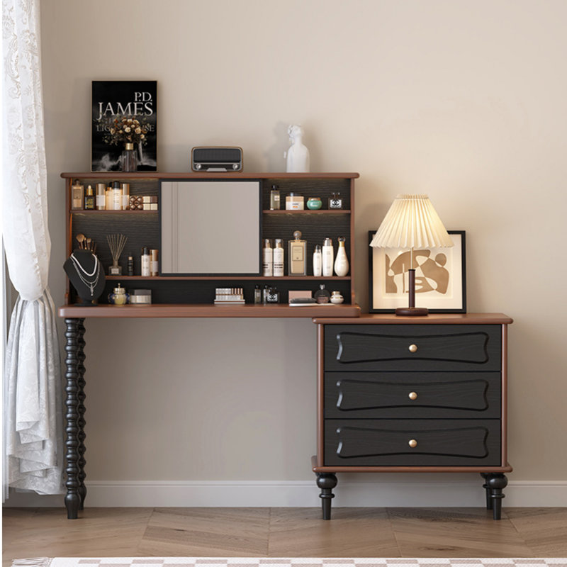 Commode de luxe rétro française, Noir / brun