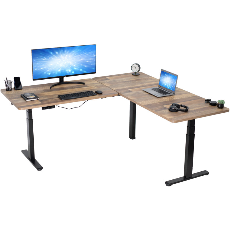  Electric 77" X 71" Corner Desk, Black
