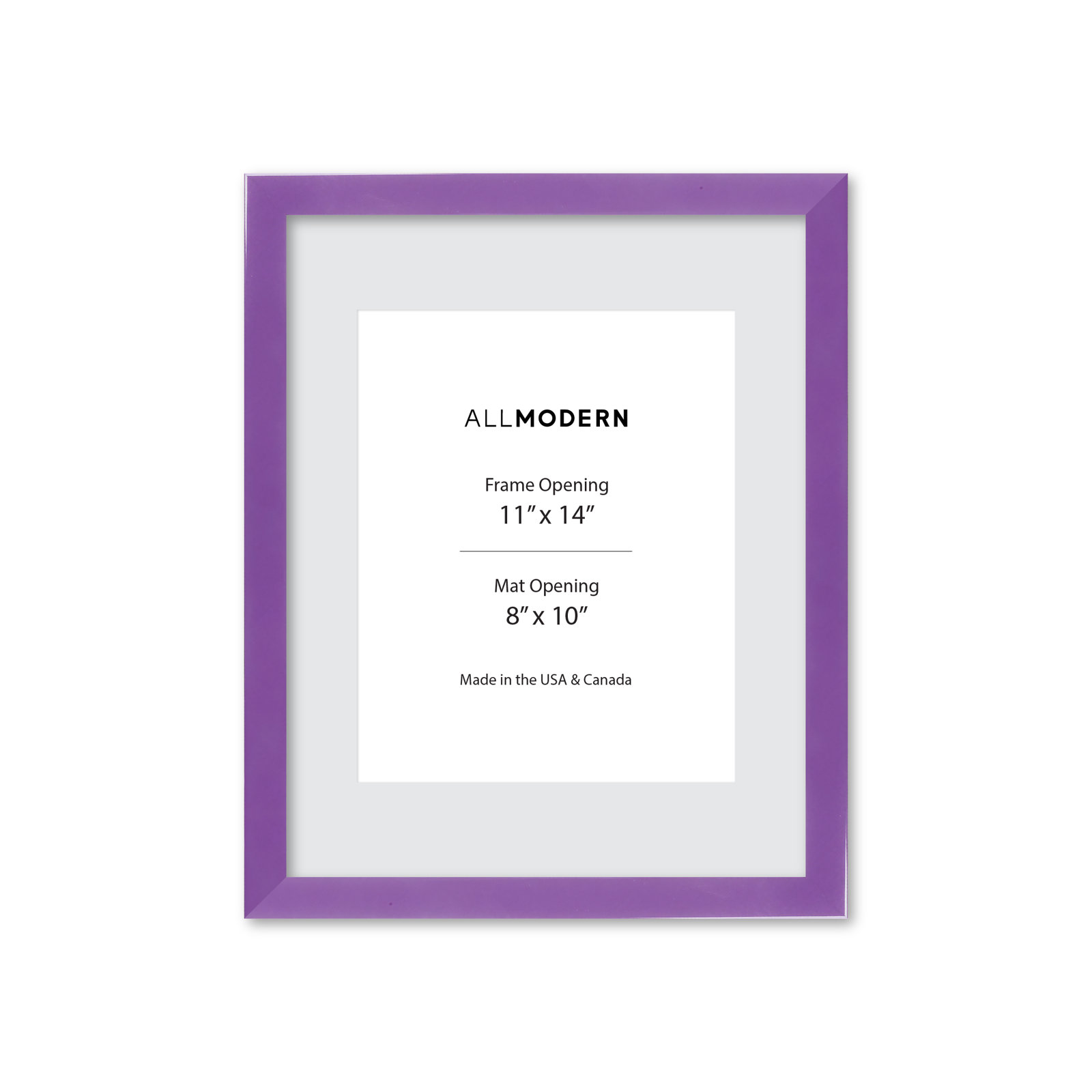 Williston Solid Wood Picture Frame with Mat, 12.75" W x 15.75" H, Plum Purple, Yes