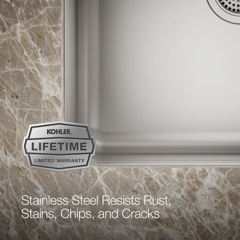 Undertone® 23" L x 17-1/2" W x 7-5/8" Extra-Large Squared Under-Mount Single-Bowl Kitchen Sink