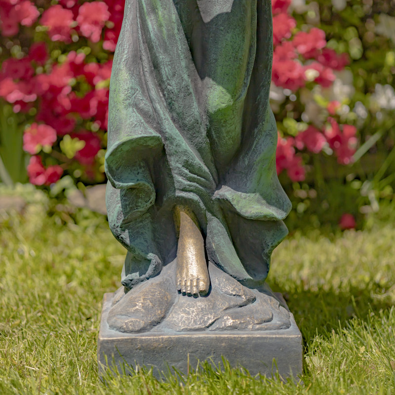 Statue de jardin ange en magnésium, Bronze antique