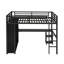 Structure de lit mezzanine avec garde-robe intégrée, lit mezzanine en métal avec bureau-1838669915