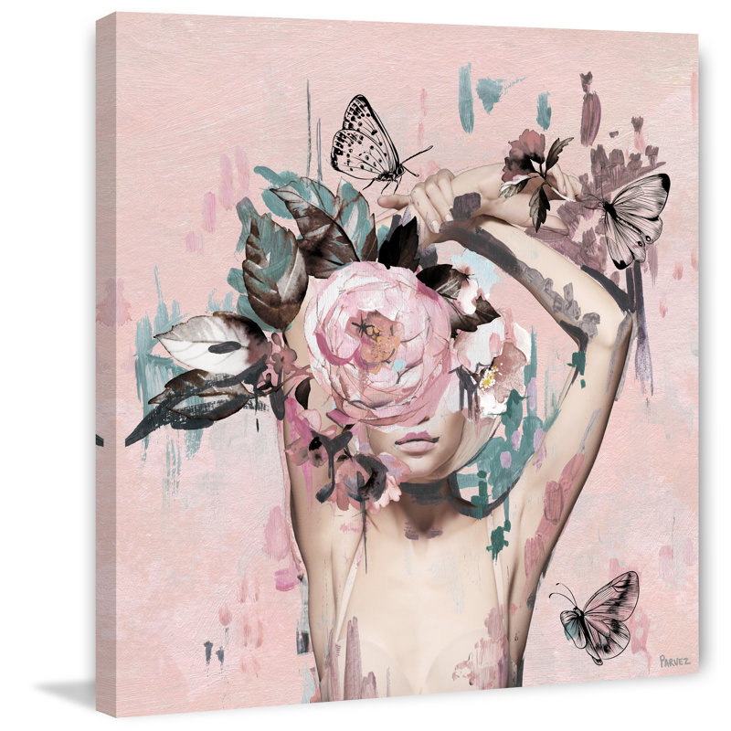 Floral Crown Beauty by Parvez Taj - Wrapped Canvas Painting, 20cm H x 20cm W
