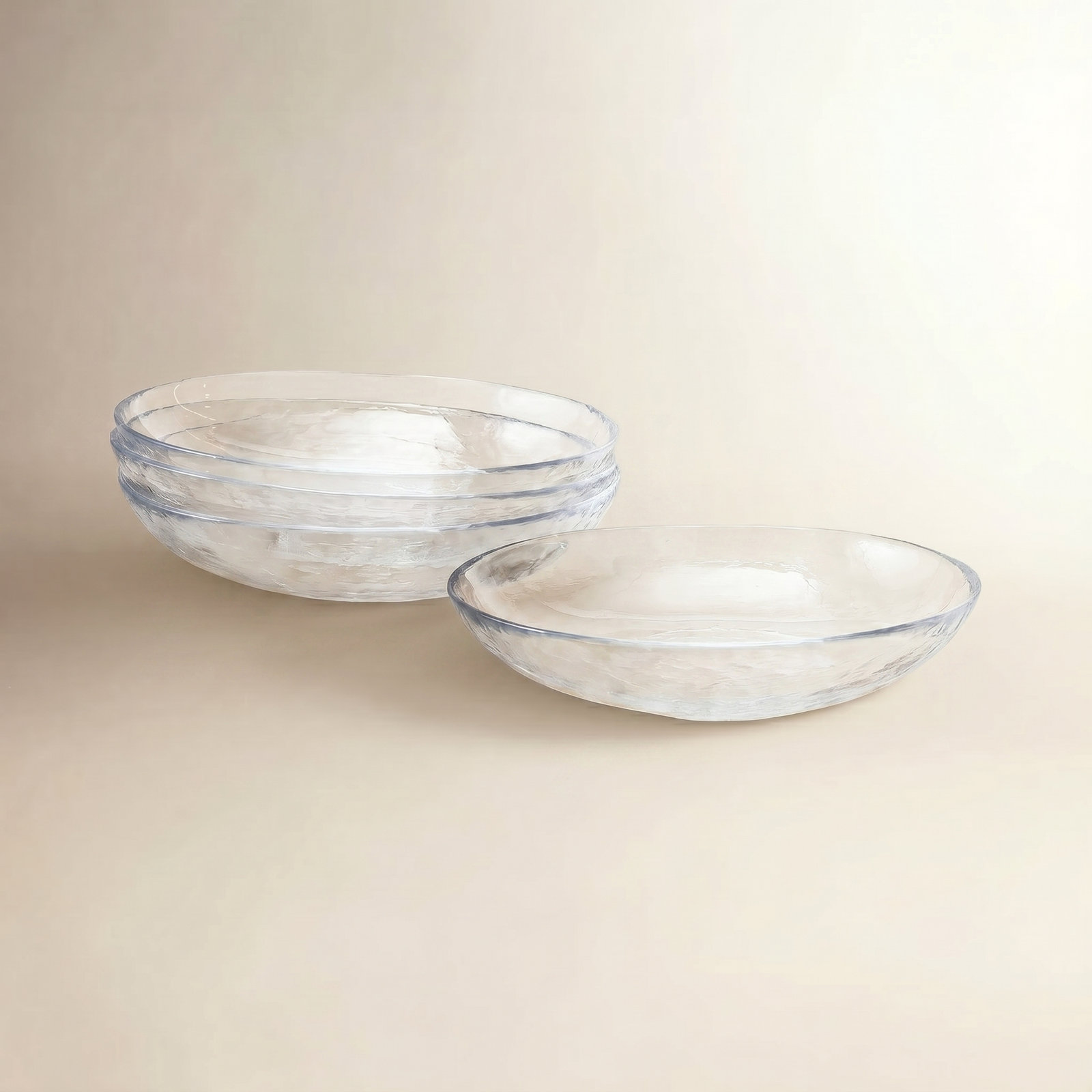 Los Cabos Glass Pasta Bowl, Clear