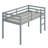 Wooden Loft Bed With Ladder-2106610048