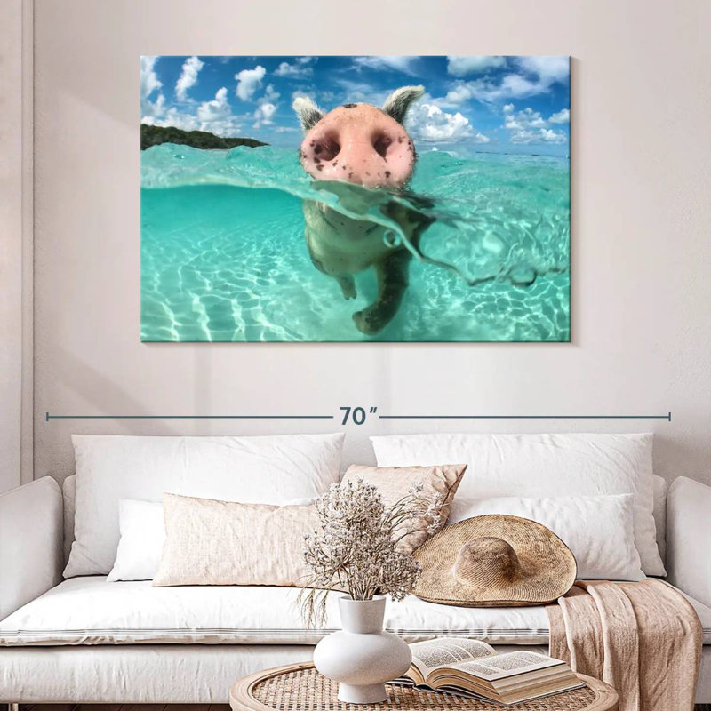 Brampt Swimming Wild Pig, 32" H x 48" W