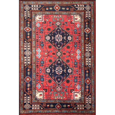 Tapis décoratif moderne lavable à motif de losanges de couleur rouge