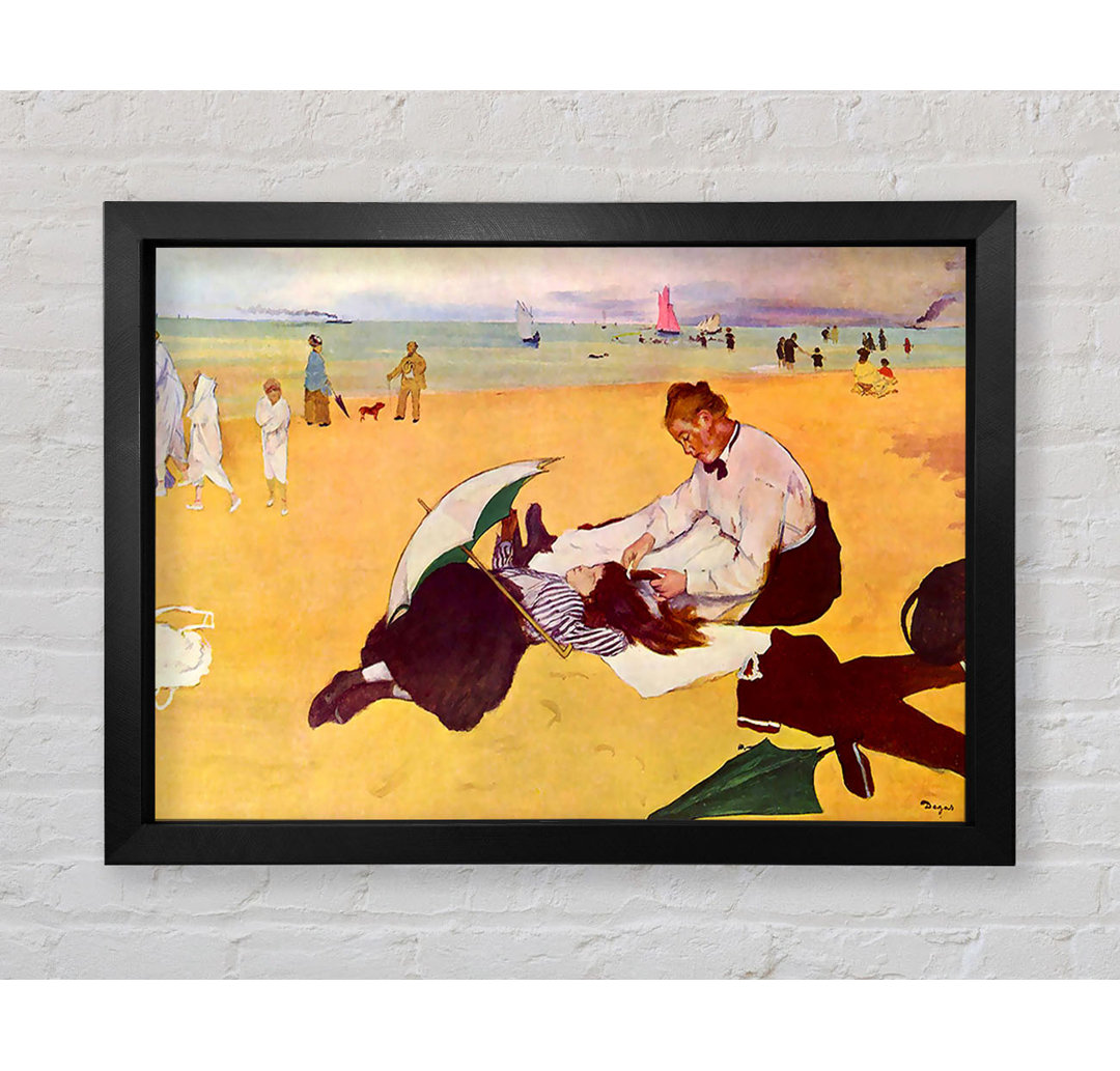 Degas Kleine Mädchen am Strand von Edgar Degas - Einzelne Bilderrahmen Kunstdrucke