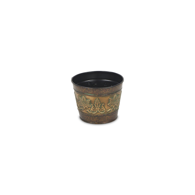Pot à fleurs en acier Fallston, H 3,75 po x l 5 po x p 5 po