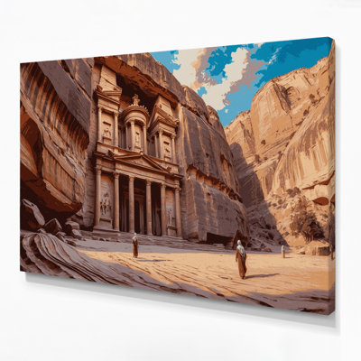 Cities Petra Jordan Brown Canvas Wall Art