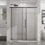 Porte de douche coulissante en verre trempé transparent sans cadre avec revêtement facile à nettoyer et quincaillerie en acier inoxydable
