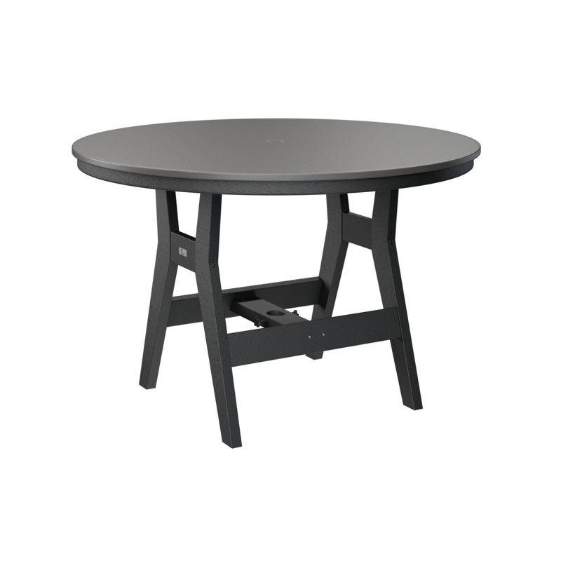 Table de bar ronde 48 po Berlin Gardens Harbor, Acier inoxydable martelé, Noir, H 38,87 po x l 48 po x P 48 po