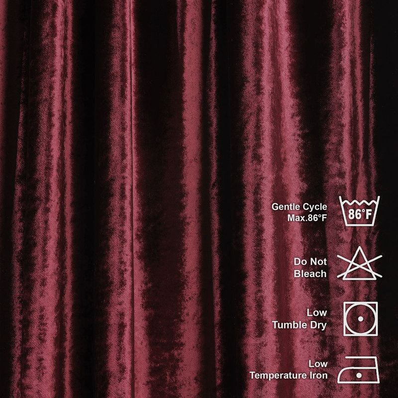 Velvet Semi-shee Single Curtain Panel, 245cm Width x 245cm Drop, Mahogany