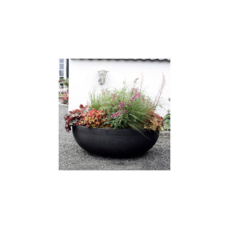 Orinoco Plastic Pot Planter, Caviar Black, 15" H x 39.75" W x 39.75" D