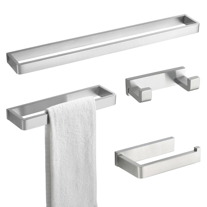 Bathroom Hardware Set (Set of 4), Brushed Nickel
