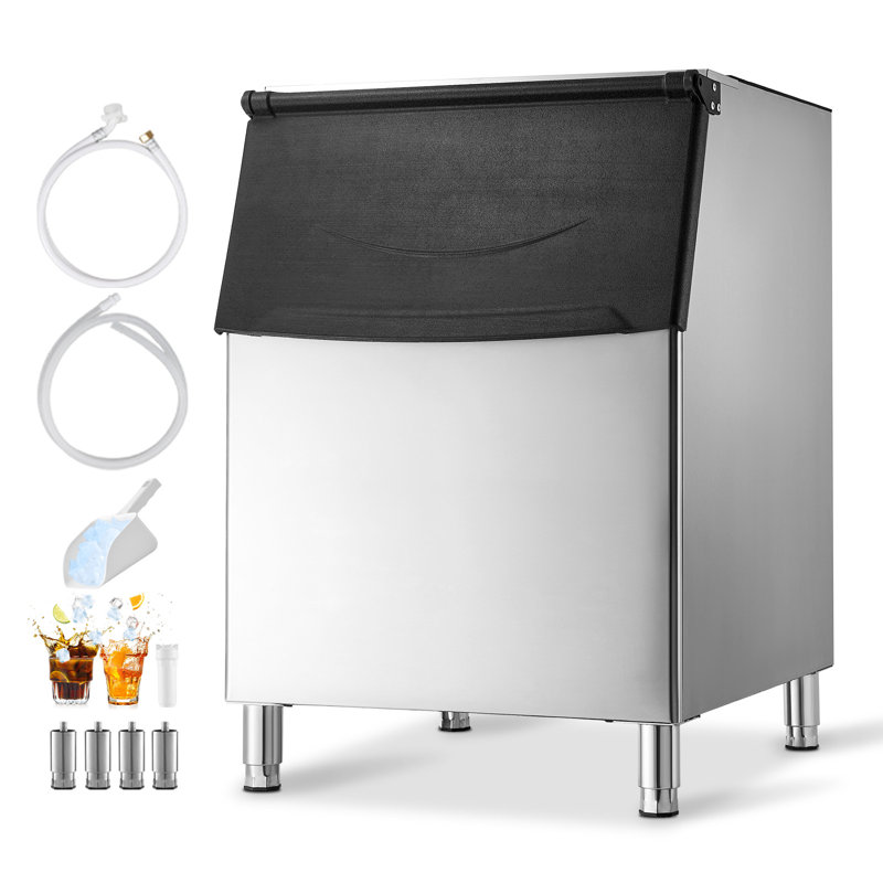 Bac à glaçons commercial, capacité de 500 lb, bac à glaçons commercial en acier inoxydable avec antidérapant réglable, adapté pour les restaurants et les brasseries