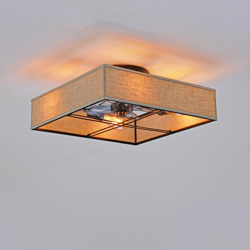 Ventilateur de plafond encastré en tissu 16,6 po Farmhouse