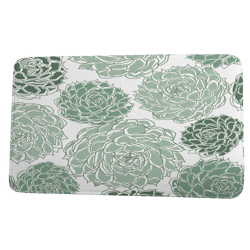 Memory Foam Non-Slip Bath Mat, 21" W x 34" L, Green