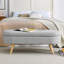 Banc de rangement avec repose-pieds ovale avec pieds en bois d'hévéa, repose-pieds polyvalent et siège pour la décoration et l'organisation-1471313348
