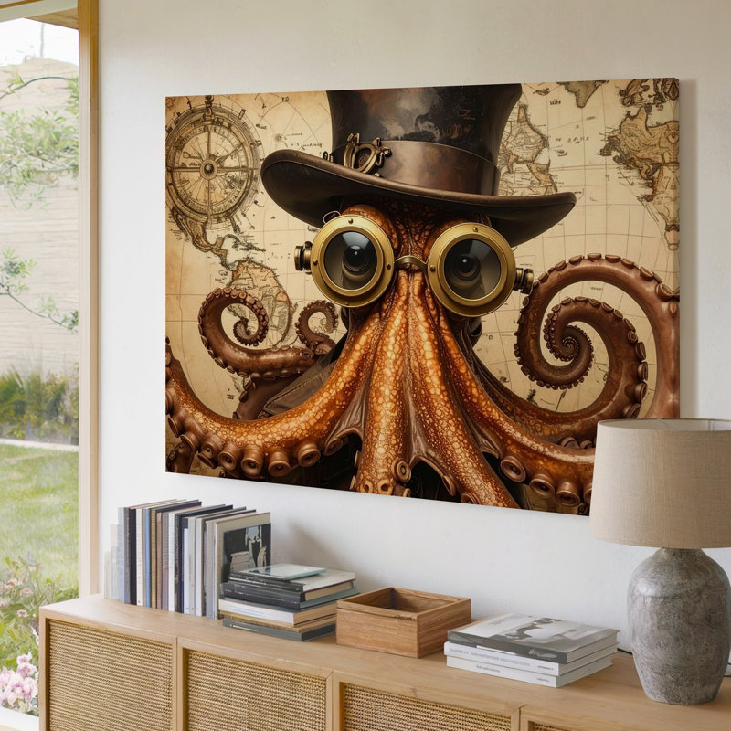 Toile Steampunk Octopus, H 18 po x l 24 po