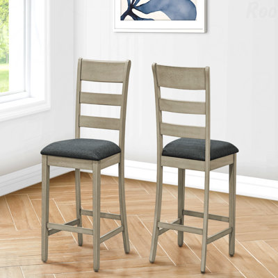 Dining Accent Chair Great For Outdoor Patios - 44" Height, Counter Height, Dining Room, Kitchen, Set Of 2, Upholstered, Side, Transitional
