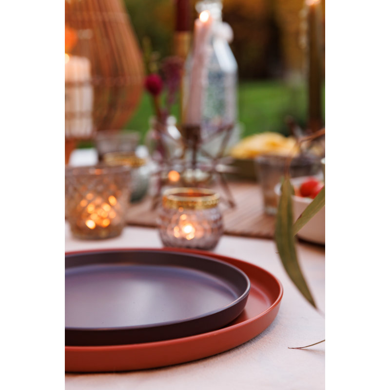 Mikasa Summer Recycled Plastic 25cm Lipped Dinner Plates