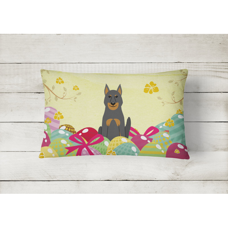 Easter Eggs Beauce Shepherd Dog Lumbar Pillow