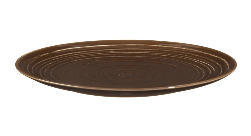 Tiva Porcelain Dinner Plate, Brown