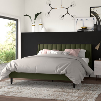 Afraa Tufted Upholstered Low Profile Platform Bed by Wade Logan