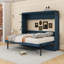 Lit escamotable en bois avec 3 tiroirs et tablettes ouvertes-525856548-525856545